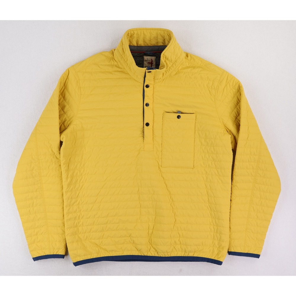 Relwen Windzip Popover Jacket Mens Size L Yellow Quilted Pullover Huckberry